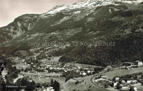 AK / Ansichtskarte Faido Leventina TI Alpenpanorama Tal Dorf Berge Schnee Wald Alpenwiesen Eisenbahn