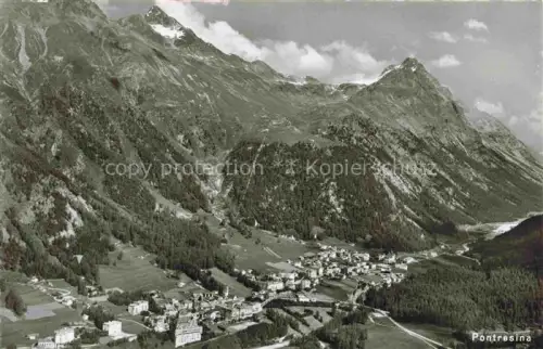 AK / Ansichtskarte Pontresina Maloja GR Alpenpanorama Tal Dorf Berge Wald Engadin Hotels