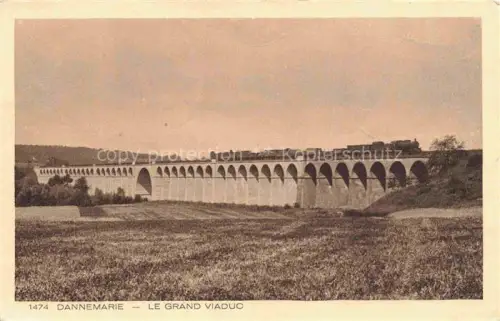 AK / Ansichtskarte DANNEMARIE  Dammerkirch Alsace 68 Haut-Rhin Grand-Viaduc Eisenbahnviadukt Zug Dampflokomotive Boegen Felder Landschaft