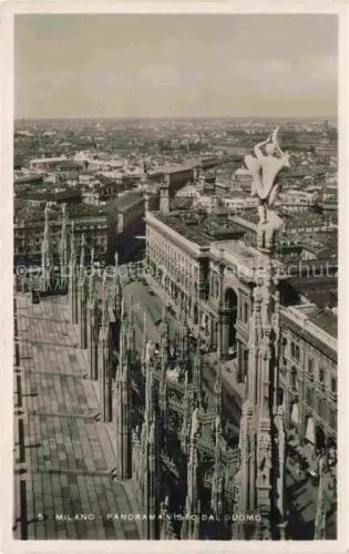AK / Ansichtskarte MILANO Mailand IT Duomo Madonnina Skulptur Stadtpanorama Galleria-Vittorio-Emanuele Tuerme Daecher Vogelperspektive
