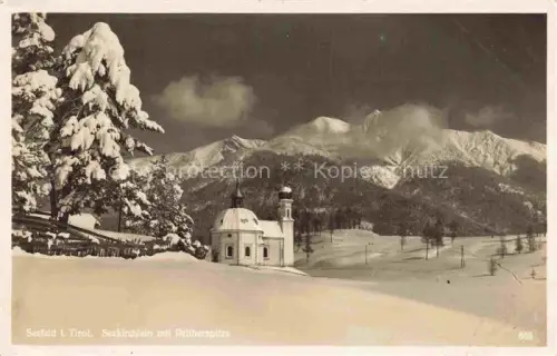 AK / Ansichtskarte SEEFELD Tirol AT Seekirchlein Peitherspitze Winterlandschaft Schnee Kirche Berge