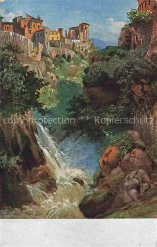 AK / Ansichtskarte Tivoli  Roma IT Sibyllentempel Wasserfaelle Wasserfall Schlucht Tempel Ruinen Gemaelde