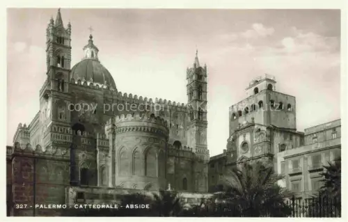 AK / Ansichtskarte PALERMO  Sicilia IT Cattedrale Abside Kuppel Glockenturm Apsis Norman-Sizilianisch Palmen