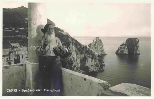 AK / Ansichtskarte CAPRI Golfo di Napoli Campania IT Faraglioni Spadaro Terrasse Meer Felsen Alter-Mann Pfeife