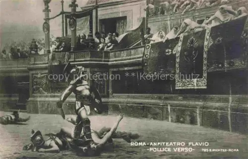 AK / Ansichtskarte ROMA  Rom Lazio IT Anfiteatro-Flavio Gladiator Pollice-Verso Colosseum Kampf Gemaelde Zuschauer