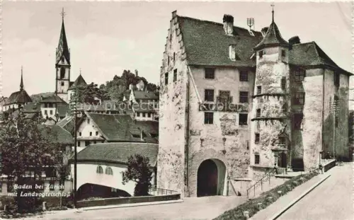 AK / Ansichtskarte BADEN  AG (Schweiz) Landvogteischloss Altstadt Kirchturm Schloss Stadttor