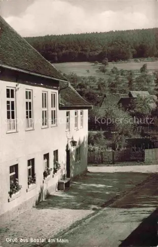 AK / Ansichtskarte Boxtal Main Freudenberg BW Gasthaus-Zur-Rose Dorfstrasse Kopfsteinpflaster Fachwerk Garten Huegel Wald