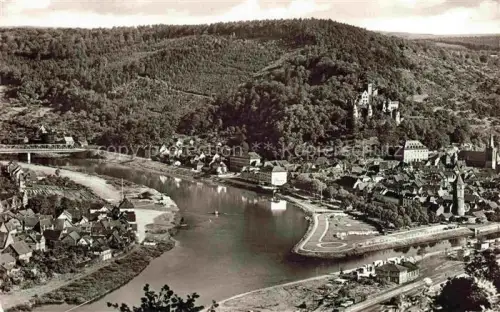 AK / Ansichtskarte Wertheim Main BW Main Tauber-Muendung Stadtpanorama Burg Bruecke Haeuser Wald Flusstal
