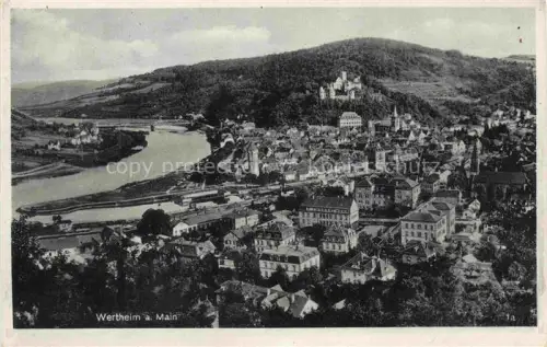 AK / Ansichtskarte Wertheim Main BW Stadtpanorama Main Burg Bruecke Altstadt Huegel Haeuser Bahnhof