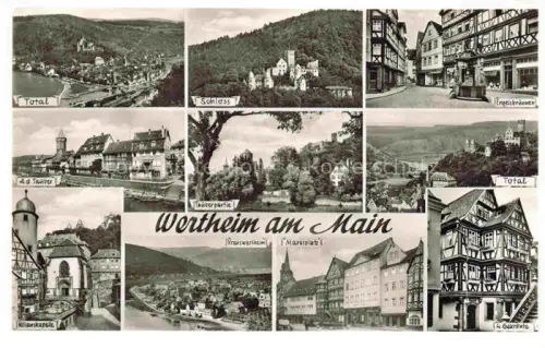 AK / Ansichtskarte Wertheim Main BW Mehrbildkarte Schloss Engelsbrunnen Tauber Killianskapelle Marktplatz Fachwerk Stadtpanorama
