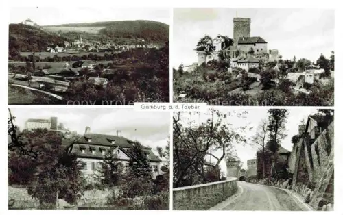 AK / Ansichtskarte Gamburg Werbach BW Tauber Burg Turm Dorf Feldweg Mehrbildkarte Bauernschule