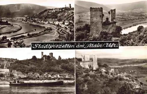 AK / Ansichtskarte Stadtprozelten Main Bayern Main Burg Burgruine Turm Stadtansicht Flussbiegung Mehrbildkarte