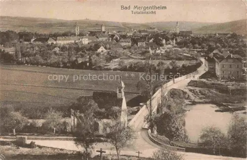 AK / Ansichtskarte BAD MERGENTHEIM BW Kirchen Tuerme Daecher Felder Baeume Strasse Wegkreuze Huegellandschaft