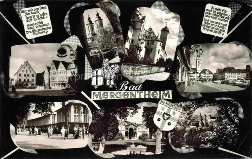AK / Ansichtskarte BAD MERGENTHEIM BW Mehrbildkarte Hotel-Kurhaus Schloss Marktplatz Kurpark Brunnen Wappen Ritter