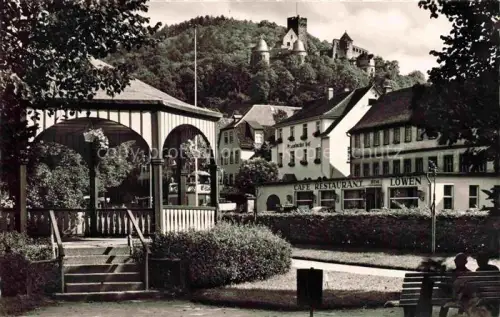 AK / Ansichtskarte Wertheim Main BW Schloss Cafe-Restaurant-Lowen Frankfurter-Hof Park Pavillon Baeume Huegel