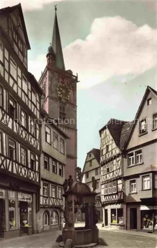 AK / Ansichtskarte Wertheim Main BW Engelbrunnen Kirchturm Fachwerk Brunnen Altstadt Marktplatz Kirche