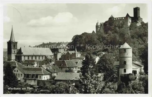 AK / Ansichtskarte Wertheim Main BW Schloss Burg Kirche Turm Stadtansicht Huegel Fachwerk