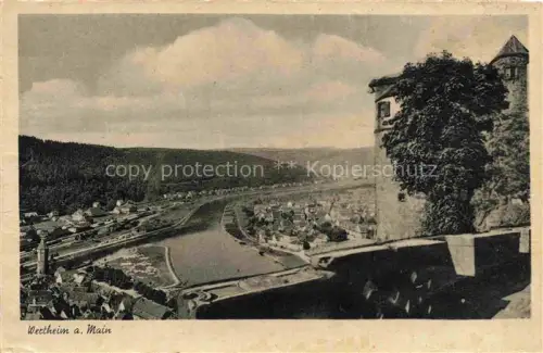 AK / Ansichtskarte Wertheim Main BW Main Fluss Panorama Burg Stadtansicht Tal Wald Bruecke