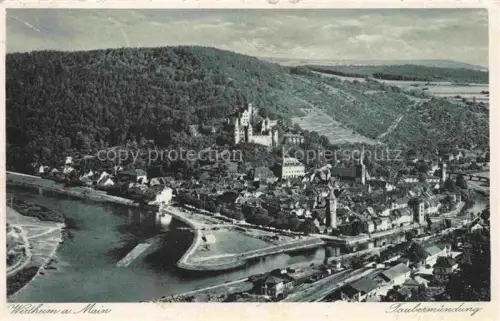 AK / Ansichtskarte Wertheim Main BW Main Tauber Flussmuendung Burg Stadtansicht Panorama Bruecke Wald