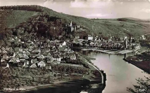 AK / Ansichtskarte Wertheim Main BW Main Burg Stadtansicht Panorama Bruecke Tal Wald Siedlung