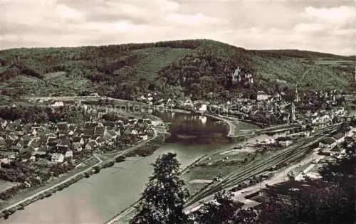 AK / Ansichtskarte Wertheim Main BW Taubermuendung Main Fluss Altstadt Burg Eisenbahn Luftbild Kreuzwertheim