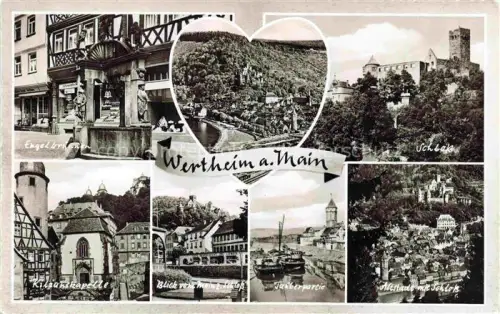 AK / Ansichtskarte Wertheim Main BW Engelbrunnen Schloss Kilsanskapelle Tauberpartie Altstadt Turm Brunnen