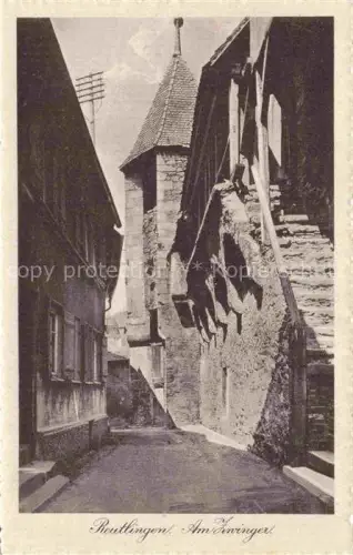 AK / Ansichtskarte Achalm REUTLINGEN BW Am-Zwinger Turm Stadtmauer Gasse Altstadt Mittelalter