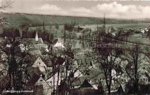 AK / Ansichtskarte Hoheneck Bad Ludwigsburg BW Ludwigsburg-Hoheneck Kirche Stadtansicht Neckar Felder Fachwerkhaus