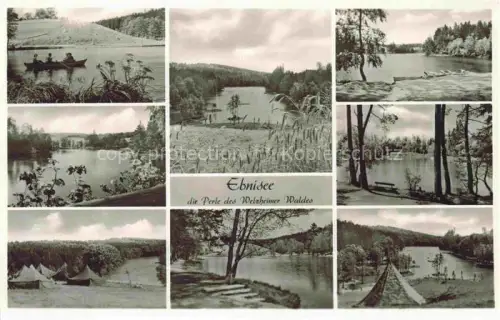 AK / Ansichtskarte Ebnisee Welzheim BW Ebnisee See Welzheimer-Wald Kanu Mehrbildkarte Wald Camping