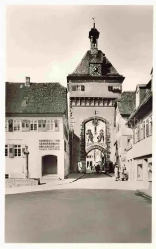AK / Ansichtskarte Bietigheim Baden Unteres-Tor Stadttor Turm Altstadt Handelt-und-Gewerbebank Gasse