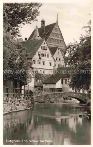 AK / Ansichtskarte Bietigheim-Bissingen Enz BW Metter Fluss Bruecke Fachwerkhaus Altstadt