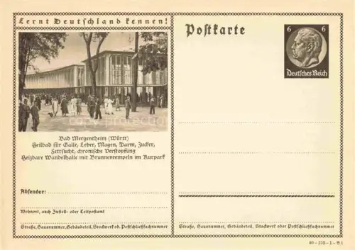 AK / Ansichtskarte BAD MERGENTHEIM BW Wandelhalle Brunnentempel Kurpark Passanten Lernt-Deutschland-kennen Heilbad