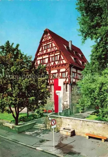 AK / Ansichtskarte GoePPINGEN BW Storchenhaus Heimatmuseum Fachwerk Stadtturm Fahne Baeume