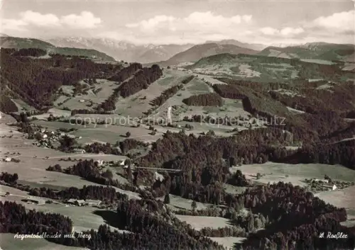 AK / Ansichtskarte Argentobelbruecke Gruenenbach Allgaeu Lindau Bayern Argentobelbruecke Iberg Luftbild Allgaeu Wald Wiesen Bergpanorama Taeler