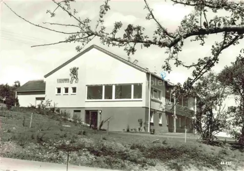 AK / Ansichtskarte Hohenstaufen 684m Goeppingen BW Jugendherberge Loewenwappen Schottengasse Goeppingen Wohngebaeude Kirschbluete Baeume