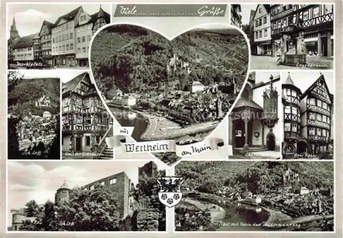 AK / Ansichtskarte Wertheim Main BW Marktplatz Engelbrunnen Schloss Haus-der-Gekroenten Churke Haus-Hahn Taubermuendung Fachwerkhaus