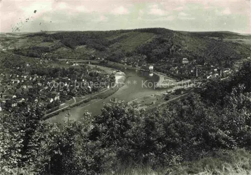 AK / Ansichtskarte Kreuzwertheim Main Taubermuendung Wertheim Flusstal Huegel Haeuser Burg