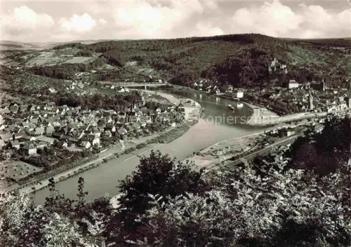 AK / Ansichtskarte Wertheim Main BW Taubermuendung Main Kreuzwertheim Flusstal Schloss Bahnlinie Huegel Wald