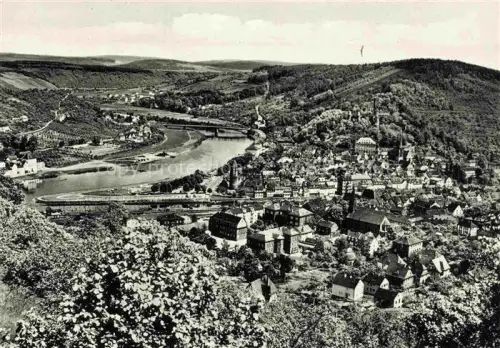 AK / Ansichtskarte Wertheim Main BW Main Tauber Stadtblick Bahnlinie Fluss Altstadt Huegel Weinberge