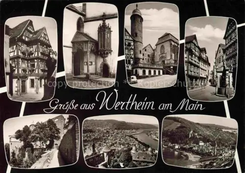 AK / Ansichtskarte Wertheim Main BW Fachwerk Kirchenportal Turm Altstadt Main Burg Mehrbildkarte