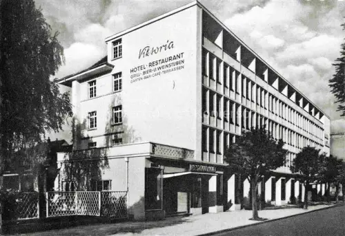 AK / Ansichtskarte BAD MERGENTHEIM BW Hotel-Viktoria Restaurant Grill Weinstuben Cafeterrasse Modernbau