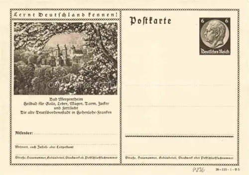 AK / Ansichtskarte BAD MERGENTHEIM BW Schloss Baeume Park Heilbad Deutschordenstadt Hohenlohe-Franken