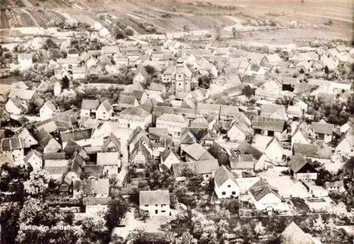 AK / Ansichtskarte Hundheim Kuelsheim BW Luftbild Dorf Kirche Felder Daecher