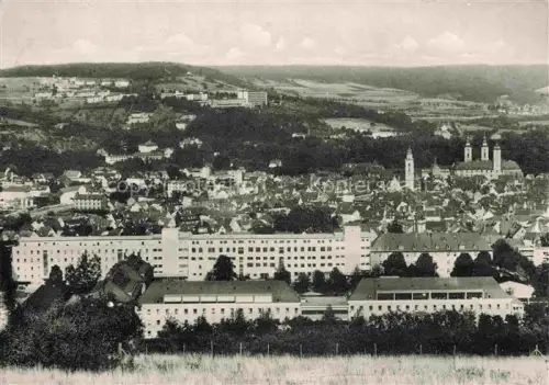 AK / Ansichtskarte BAD MERGENTHEIM BW Caritaskrankenhaus Uhlandstrasse Panorama Altstadt Kirche Daecher Huegel Kurort