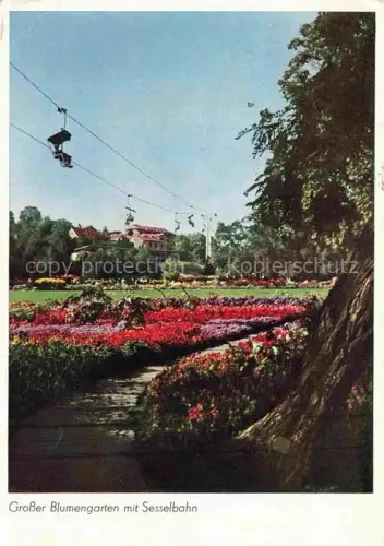 AK / Ansichtskarte Killesberg STUTTGART Blumengarten Sesselbahn Hoehenpark Gartenschau Blumen Ausstellungsgelaende Tulpen Park