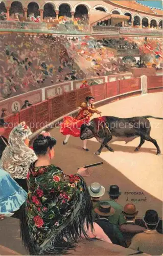 AK / Ansichtskarte Corrida de Toros Stierkampf Bullfight-- Estocada a volapie