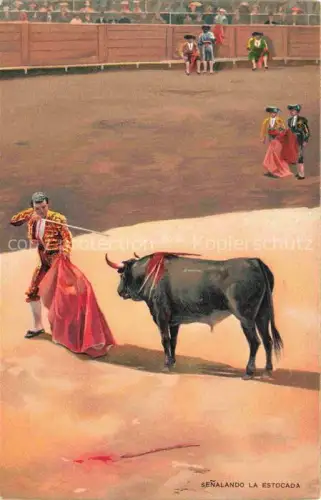 AK / Ansichtskarte Corrida de Toros Stierkampf Bullfight-- Senalando la Estocada Stier