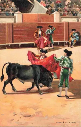 AK / Ansichtskarte Corrida de Toros Stierkampf Bullfight-- Capro a la alimon Stier