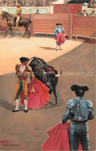 AK / Ansichtskarte Corrida de Toros Stierkampf Bullfight-- Una Veronica Stier