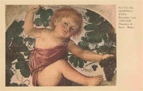 AK / Ansichtskarte LUINI Bernardino (1475-1533) Kuenstlerkarte Putto Grappolo D'uva Brera milano 